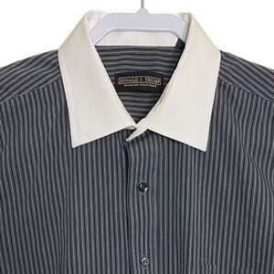 Donald J Trump Dress Shirt Men 16.5 32/33 Signature Collection Button Up Striped